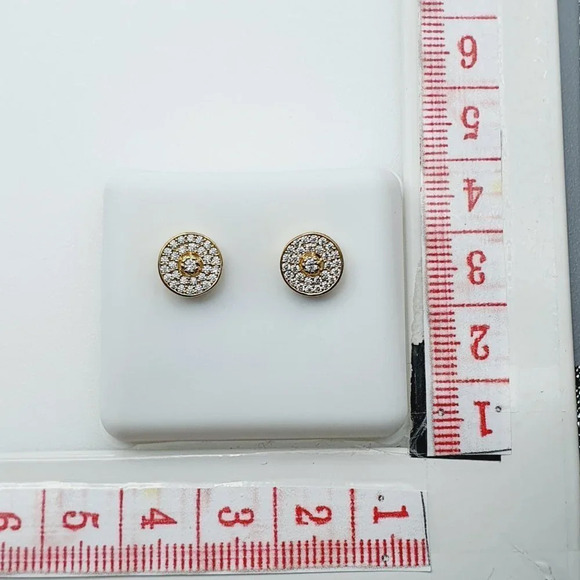 "14K Gold Plated Cubic Zircon Earrings, INUS1BR107 - Picture 10 of 10